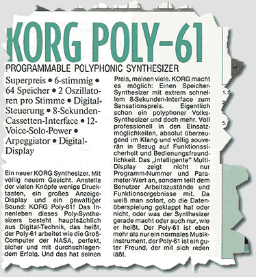 Werbefolder des Poly 61